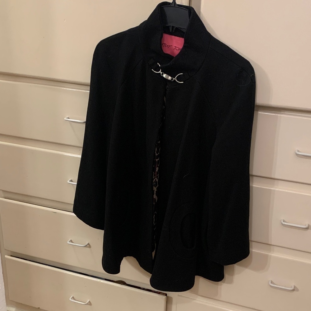 Betsey Johnson Black Cape Jacket